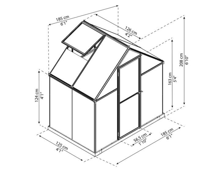 Växthus Mythos 2,3 m² Silver Canopia by Palram
